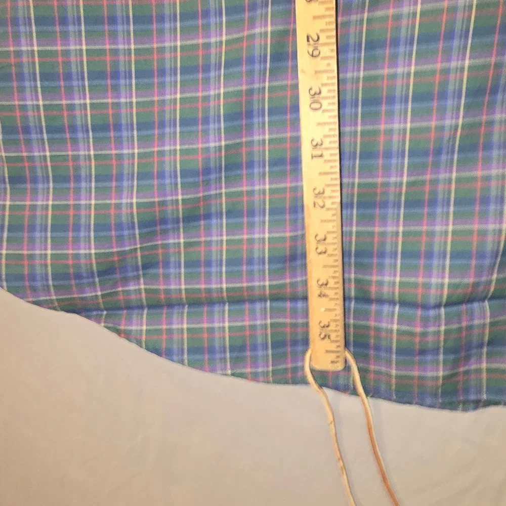 Ralph Lauren Button Down Shirt 3XLT Mens Green Blue Plaid Classic Fit NWT